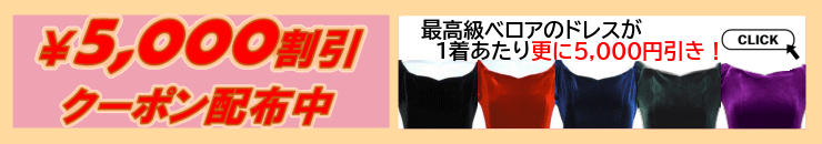 最高級ベロア・フラドレスが更に5000円割引