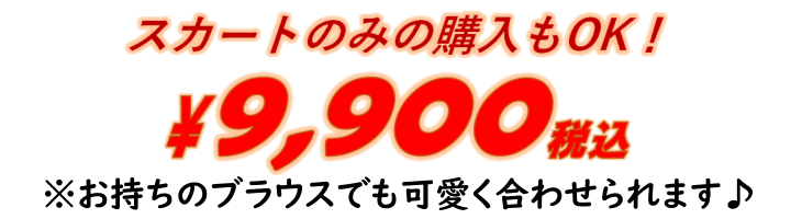 スカートのみの購入もOK