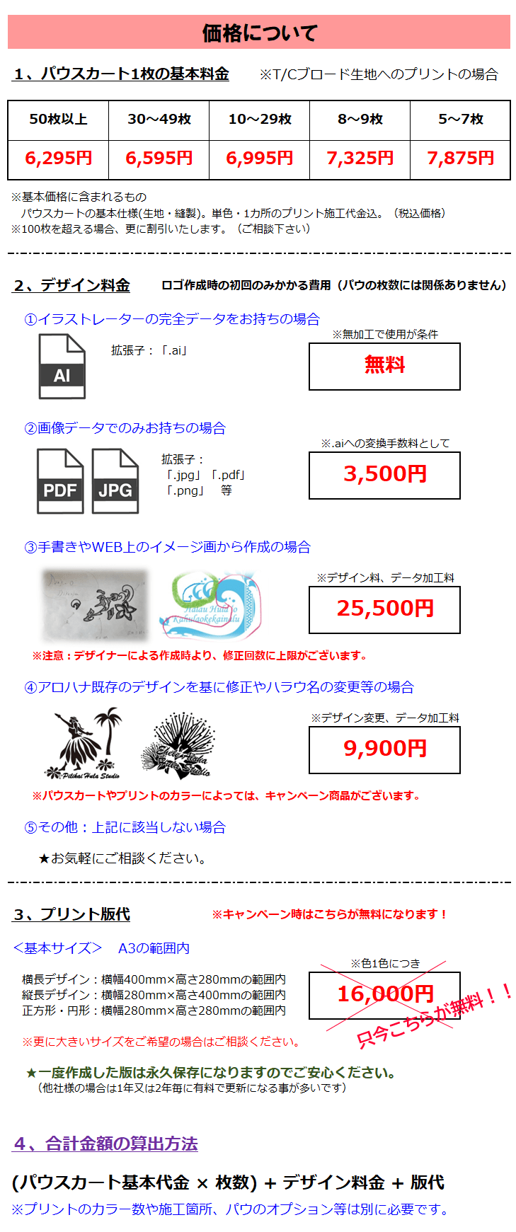 パウスカートへのプリント